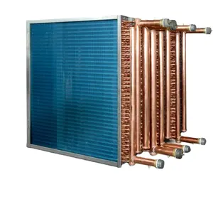 Copper Tube Aluminum Fin 304 SS Frame Water to Air Cooling coil Heat Exchanger for Food Processing