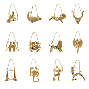 HOVANCI-pendientes colgantes con signo del zodiaco para niña, aretes, constelaciones 3D, chapado en oro de 18k, 2021 - Product Image 5