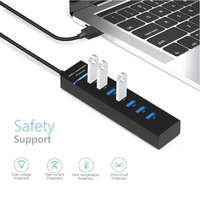 Usb 3,0 Hub 7 puertos Usb Hub computadora de alta velocidad Usb Hub Splitter adaptador multipuerto para PC portátil