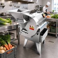 Compacte 180 Model Elektrische Commerciële Groentesnijder met Drie Roestvrijstalen Messen, Duurzaam, Verwisselbaar, Eénmalige Installatie