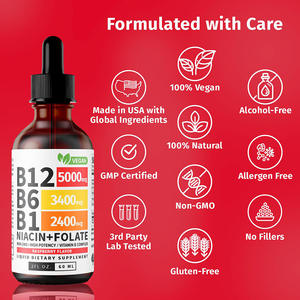 טיפות ויטמין <span class=keywords><strong>B12</strong></span> של יצרן מקורי למבוגרים עם ויטמין B6 תוסף נוזלי לתמיכה בחסינות - Product Image 2