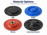 Diaphragme en caoutchouc NBR EPDM Silicone moulé sur mesure pour pompes de contrôle de fluides
