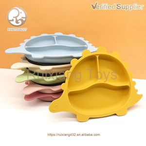 Jouet pour <span class=keywords><strong>bébé</strong></span> en silicone de qualité alimentaire, à mâcher pour la dentition, en forme de dinosaure mignon, assiette à compartiments en silicone unisexe, jouet sûr pour <span class=keywords><strong>bébé</strong></span> et tout-petit - Product Image 5