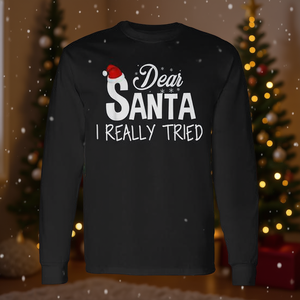 Caro Babbo Natale, ho provato davvero, maglietta a maniche lunghe, camicia natalizia - Product Image 4