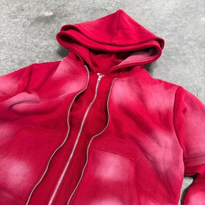 Kustom Hoodie ritsleting berkerudung ganda uniseks dua arah Hoodie ritsleting untuk pria produsen Hoodie berat - Product Image 2