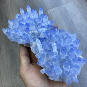 Vente en gros de cristaux naturels de guérison, pierres précieuses, grappe de <span class=keywords><strong>quartz</strong></span> <span class=keywords><strong>fantôme</strong></span> bleu pour la décoration - Product Image 4
