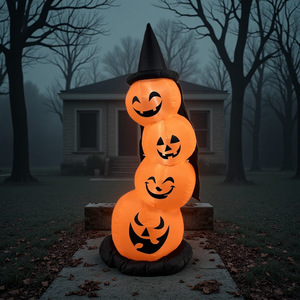 Citrouille gonflable lumineuse d'<span class=keywords><strong>Halloween</strong></span>, jeu d'empilage, ornement décoratif pour jardin et pelouse, figurine gonflable d'<span class=keywords><strong>Halloween</strong></span> - Product Image 1