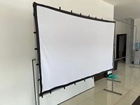 Écran de projection portable Javes 120 pouces 16:9 grand format pour extérieur, avant/arrière, pliage rapide, tissu PVC souple, boîtier en aluminium, certifié CE