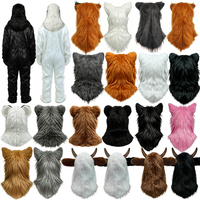 Masques de tête d'animaux à bouche ouverte de styles variés en matériau blister, amusants, pour costume de fête d'Halloween, fabrication sur mesure