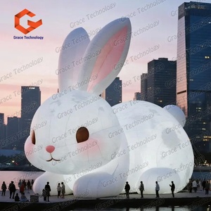 Iluminación Led Conejo de dibujos animados inflable Publicidad Linda Conejo inflable Modelo animal para Feria Comercial - Product Image 2