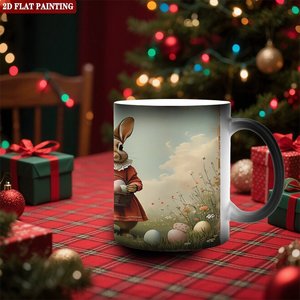 Frosted Black 11oz <b>Ceramic</b> <b>Mug</b> Heat Sensitive Drinking Cup Ergonomic Comfort Grip Design - Product Image 2