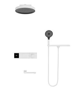 Grifo de ducha oculto multifunción de gama alta con agua fría y caliente, carcasa de acero inoxidable y juego de ducha con estante - Product Image 3