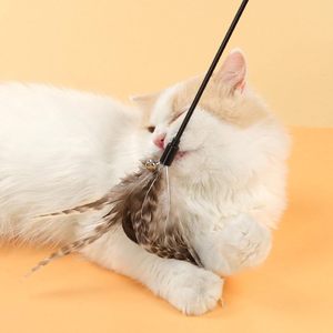 Claw Print Modern Classic Eco-Friendly <b>Cat</b> <b>Scratching</b> <b>Post</b> Small <b>Cat</b> <b>Tree</b> Spring <b>Cat</b> Teaser with Feather Bell Indoor Use Pet Toy - Product Image 2