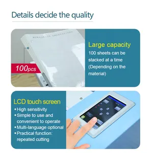 A3 + Multi Sheet Label Cutter/Auto Voeding Contour Cutter/Digitale Matrijs Snijmachine Lichtblauw 4.3 "Hd Lcd Touchscreen 2000G