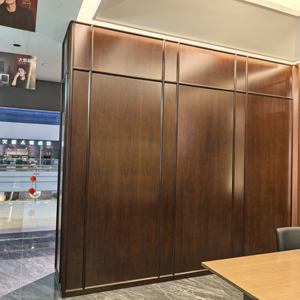 Wholesale High Quality Chinese-style Black Walnut <strong>Wood</strong> <strong>Veneered</strong> Painted Background Wall Wooden Wainscoting - Product Image 2