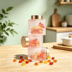 Pot en verre épais carré personnalisé anti-lumière 100/150/180 ml OEM ODM pour capsules de vitamines B, C, zinc, fer, et suppléments pour la santé intestinale - Product Image 3