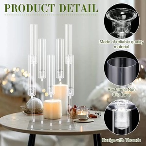 Bougeoir moderne ouragan en acrylique bon marché pour mariage, <span class=keywords><strong>centre</strong></span> <span class=keywords><strong>de</strong></span> <span class=keywords><strong>table</strong></span> <span class=keywords><strong>de</strong></span> Noël et décoration, bougeoirs - Product Image 3