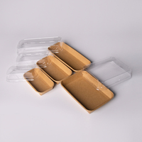 Boîte à sushi avec couvercle transparent en PET de qualité alimentaire, plateau à sushi rectangulaire, design coloré, conteneur à emporter, échantillon gratuit