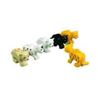 Bloques de Construcción de Plástico MOC de Moda 2026, Figuras de Animales de la Selva, Tigre, León, Cachorro, Pantera, Juguete de Construcción, Juguete de Ensamblaje DIY