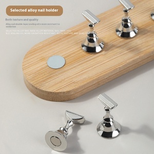 Support magnétique carré en bois fait main pour faux ongles, base d'entraînement, présentoir et rangement pour vernis à ongles - Product Image 3
