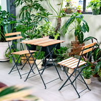 Ensemble table et chaises pliantes en bois massif imperméable, mobilier de salle à manger portable pour extérieur, patio, restaurant, balcon, jardin