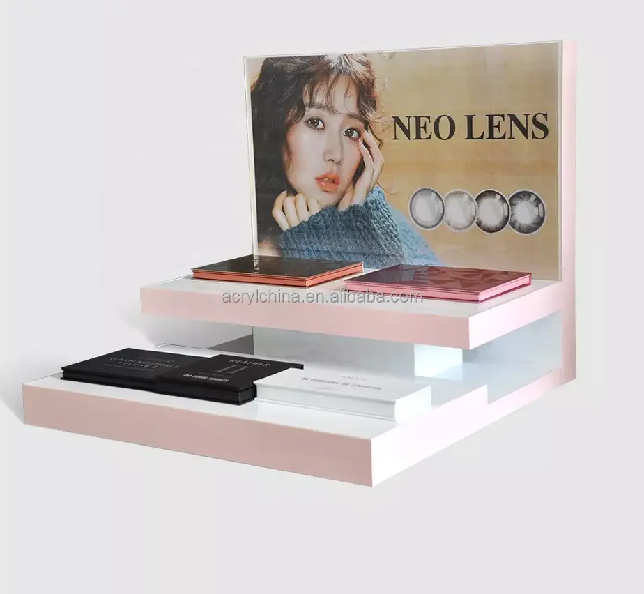 Acryl Aanrechtblad Display Voor Wimper Contactlenzen Display Stand Acryl Lens Case Box