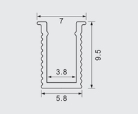 SDW-D16 Mini Ultra-Mince Série 6000 Bande Lumineuse LED pour Armoire en Profilé d'Aluminium Surface Anodisée Canal Invisible Encastré pour Placard