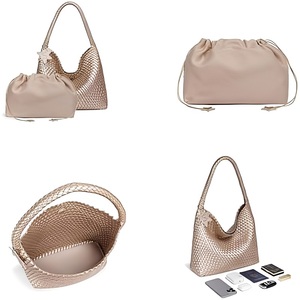 Borsa a Spalla Intrecciata in Pelle PU di Alta Qualità, Grande Capacità, per Donne, Lussuosa Borsa Hobo Intrecciata a Mano - Product Image 5