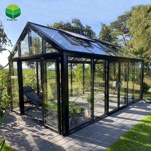 Dernier modèle de maison de jardin en verre préfabriqué avec toit <span class=keywords><strong>noir</strong></span> et profilé en <span class=keywords><strong>aluminium</strong></span> extrudé Solaires préfabriqués - Product Image 3