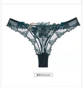 Factory Outlet Tanga de mujer Bragas Bordado de cereza Tentación sexy Tanga transparente - Product Image 4