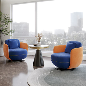 Divano singolo di lusso italiano Design moderno per soggiorno Hotel Lobby Business negoziazione ospedale girevole per il tempo libero sedia di velluto - Product Image 4