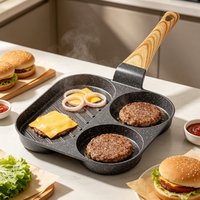 Wajan Penggorengan 3in1 Multi Kompartemen Granit Anti Lengket untuk Telur, Burger, Steak, Memasak di Dapur Rumah