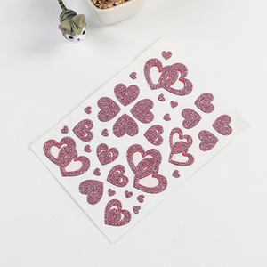 Etiquetas adhesivas con acabado de purpurina rosa de tiburón arena personalizadas, pegatina adhesiva negra con purpurina plateada, pegatina con purpurina en polvo - Product Image 5