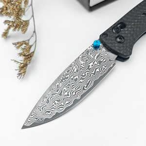 มีดพับ Bugout 535 EDC สำหรับตั้งแคมป์ ด้ามจับคาร์บอนไฟเบอร์สีดำ ใบมีดเหล็กดามัสกัส สำหรับการช่วยเหลือ - Product Image 3