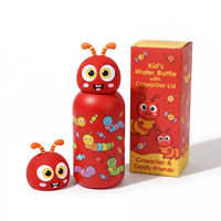 Nouvelle conception de gourde isotherme en acier inoxydable pour enfants, 300 ml, sans BPA, avec couvercle amusant en forme de tête d'animal pour l'école et les voyages