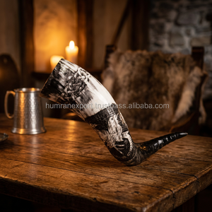 Viking <b>Drinking</b> <b>Horn</b> Handcrafted Animal Nautical Eco-Friendly for Historical Reenactments Mead Celebrating Viking Culture Style - Product Image 3