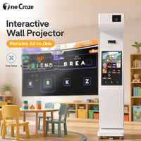 Proyector de Pared Interactivo Portátil Todo en Uno, Equipo de Entrenamiento Deportivo con Sensor de Movimiento para Gimnasio Interior