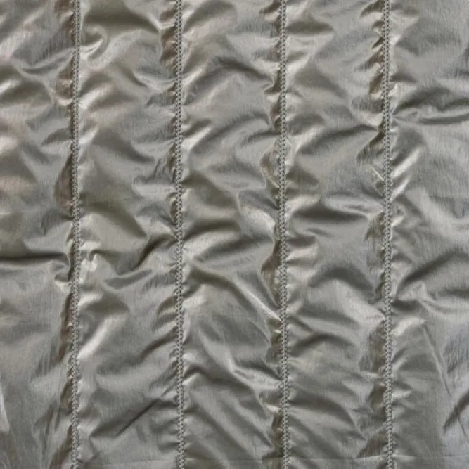 Customized stripe quilted olive padded fabric for winter jacket