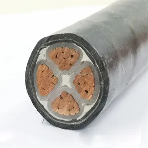 Cable de cobre XLPE de bajo voltaje y 4 núcleos, cable de alimentación subterráneo blindado de 0,6/1kV YJV