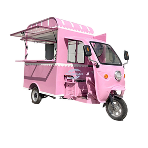 Triciclo Eléctrico para Comida Rápida, Carrito de Comida Móvil de 3 Ruedas para Venta Ambulante, Tuk Tuk Rosa Personalizado con Estructura Resistente a la Oxidación - Product Image 6