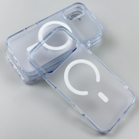 Coque de téléphone magnétique en acrylique mat pour iPhone 17 Pro Max 16 15 14 Plus, étui transparent anti-chute avec toucher doux