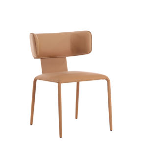 Bestseller: Hochwertiger, Schlichter Und Moderner Esszimmerstuhl, Weich, Lässig, Orange + Hardware-Gestell, Vollleder, EPU-Leder, Bequemer Stuhl - Product Image 4