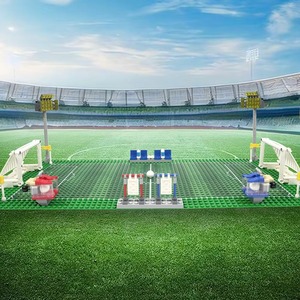 397 pièces MOC4171 Ensemble de blocs de construction en plastique ABS, Série Ville, Modèle de terrain de football, Scène sportive, Course de bataille, à assembler et collectionner, pour adolescents - Product Image 6