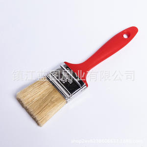 Brocha plana para pintar con cerdas de cerdo, mango de plástico rojo, 2 pulgadas (50.8 mm), origen Zhenjiang - Product Image 2