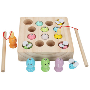 High Quality Children's <strong>Wooden</strong> Fishing Worms Catching Game Early Educational <strong>Blocks</strong> Learning Playing Gift Toys for Boys Girls - Product Image 2