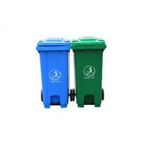 Poubelle à pédale avec roues 120L/240L, grande poubelle sur pied pour le recyclage