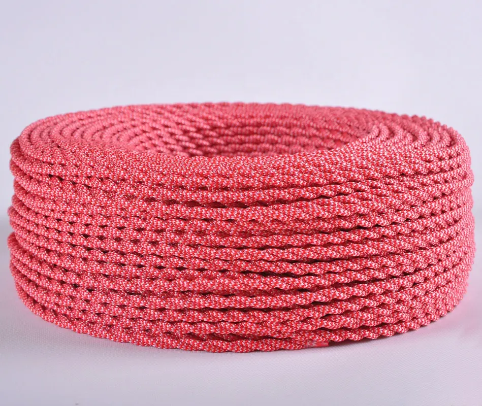 wonderful colors red white decorative vintage fabric cable textile wire braided power cord cloth covered electric wire