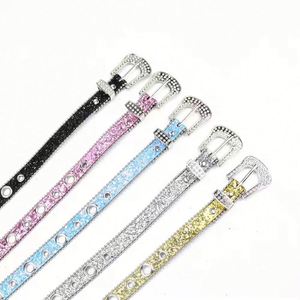 Cinturón ancho de cuero vacuno para mujer con hebilla de calavera de diamantes de imitación brillantes, color personalizado, estilo vintage. - Product Image 3