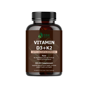 Capsules de Vitamine D3 K2 de Haute Qualité avec Vitamine D pour Soutenir la Santé du Système Immunitaire, Améliorer les Dents et les Os – Compléments en Capsules - Product Image 1