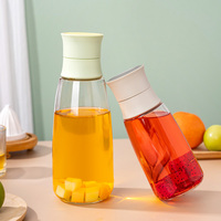 Bouteille en verre transparente vide de 600 ml pour jus de fruits et thé froid de qualité alimentaire, personnalisable avec logo